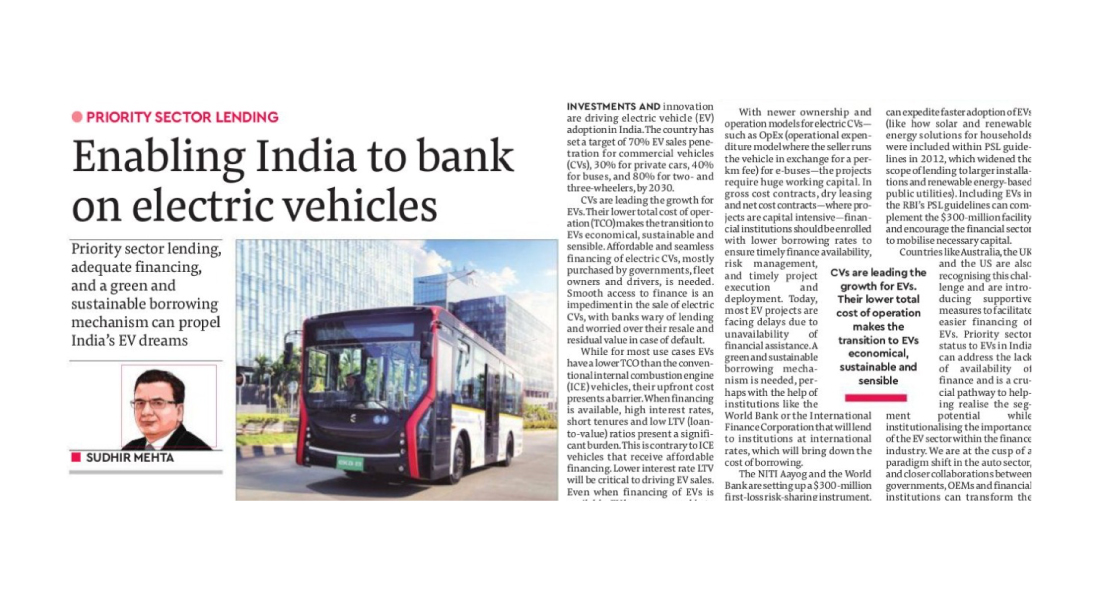 Enabling India to bank on electric vehicles - EKA Mobility